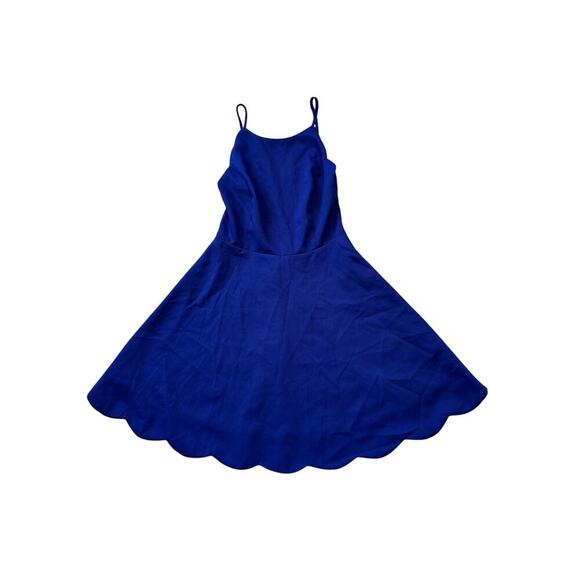 NWT - LULU's Scalloped Hem mini dress, size Small.  Royal blue; Strappy back - Picture 3 of 9